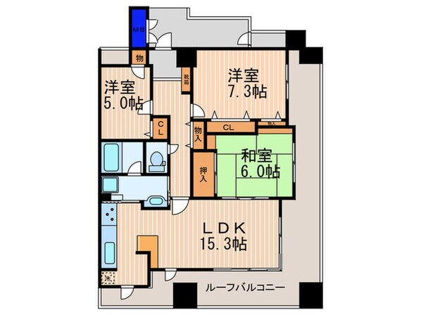 ｱﾊﾟｶﾞｰﾃﾞﾝｽｸｴｱ四条烏丸(1308)の物件間取画像